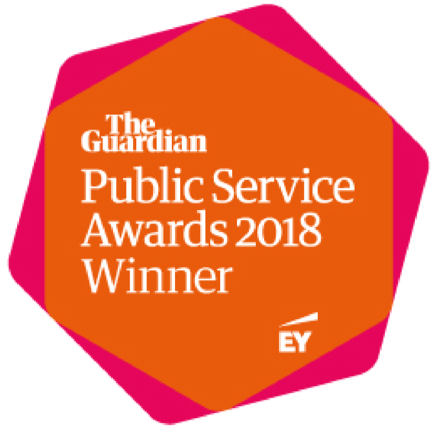 Guardian Public Service Award 2018 Winner badge